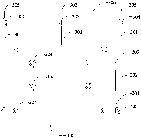 Glass curtain wall integral type crossbeam structure