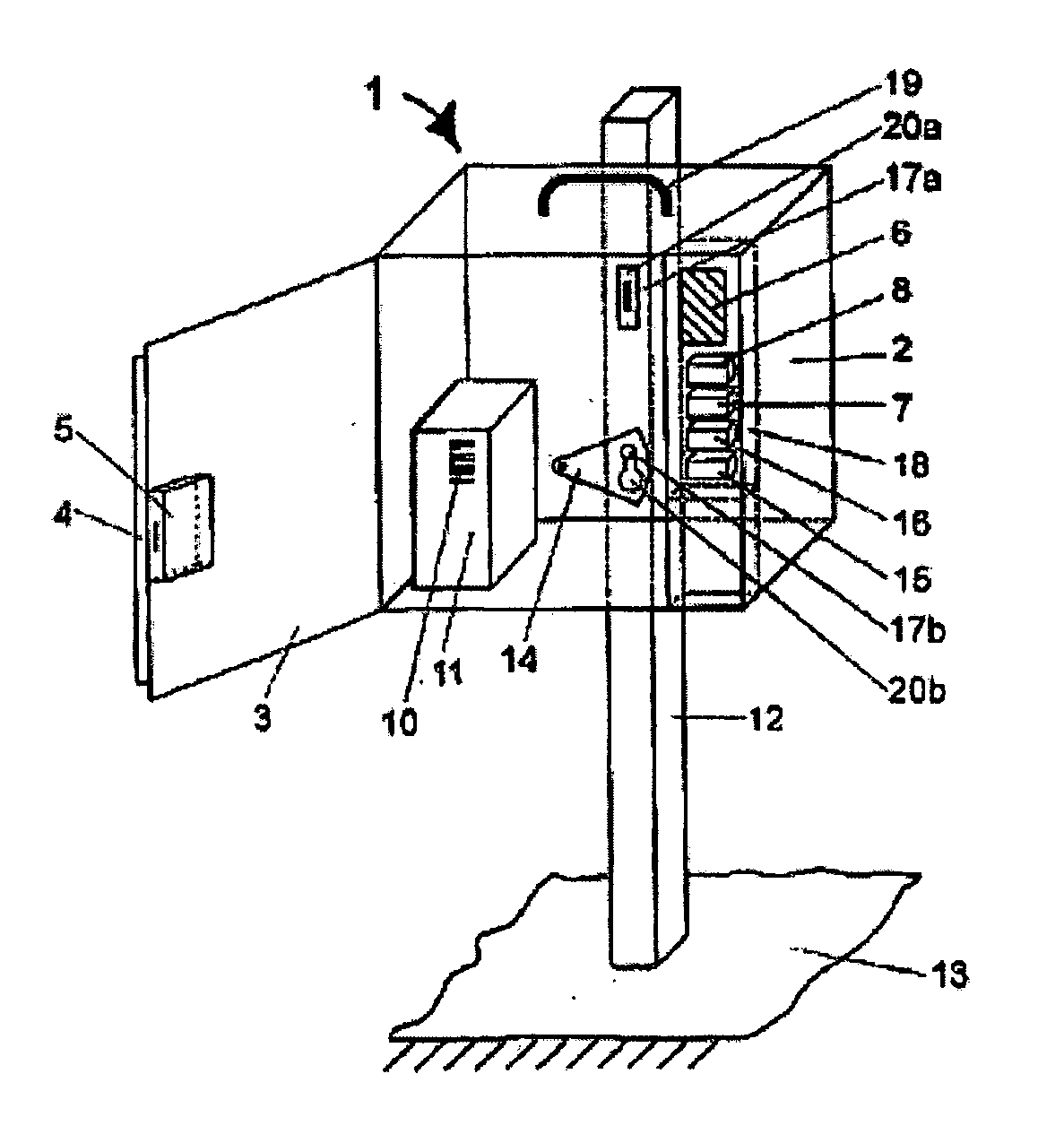 Device and method for the automatic handover of goods