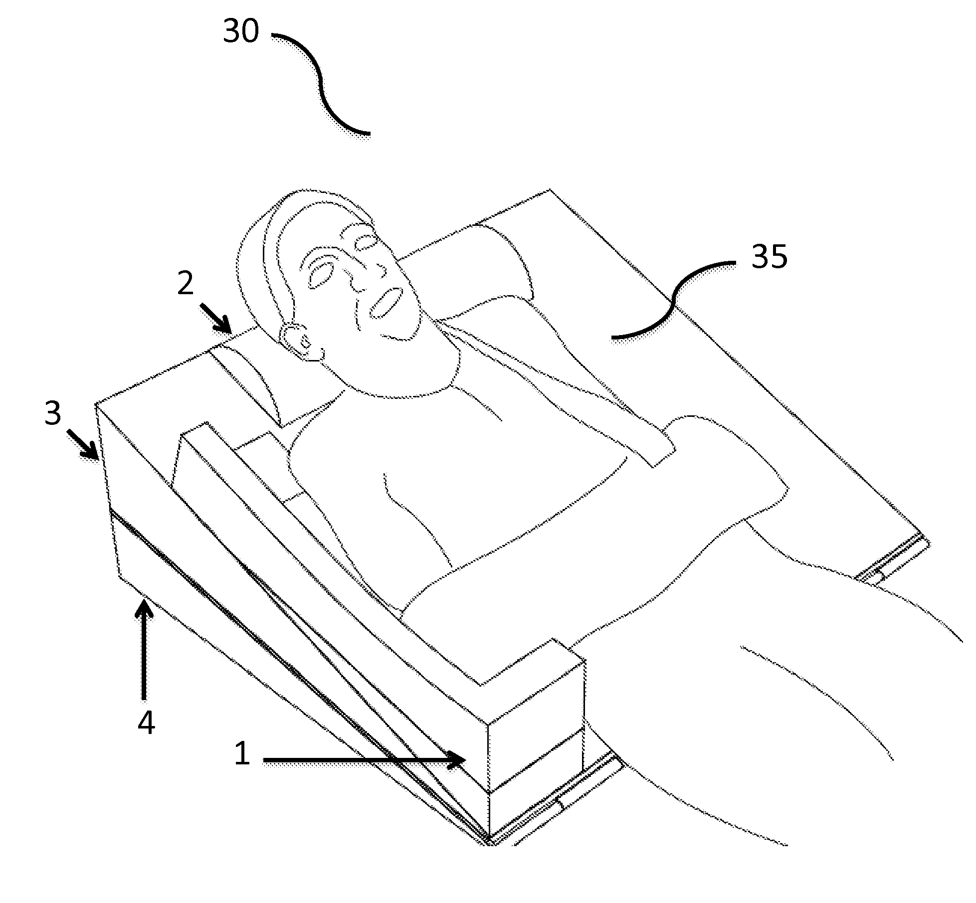 Post shoulder surgery rehabilitation bed wedge