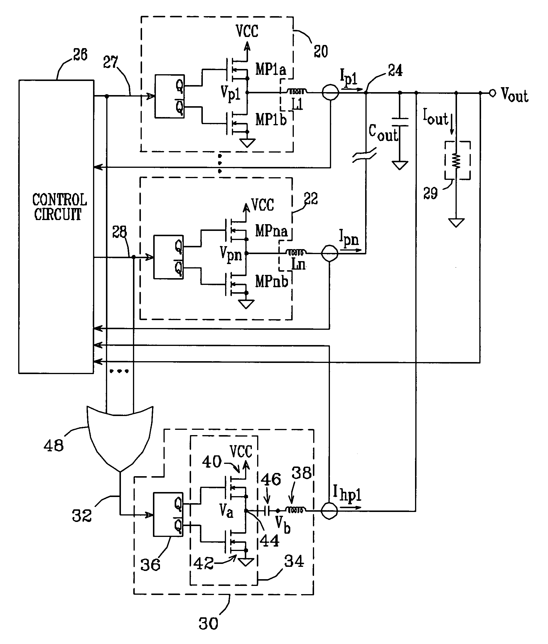 Multiple-phase DC-DC converter topology