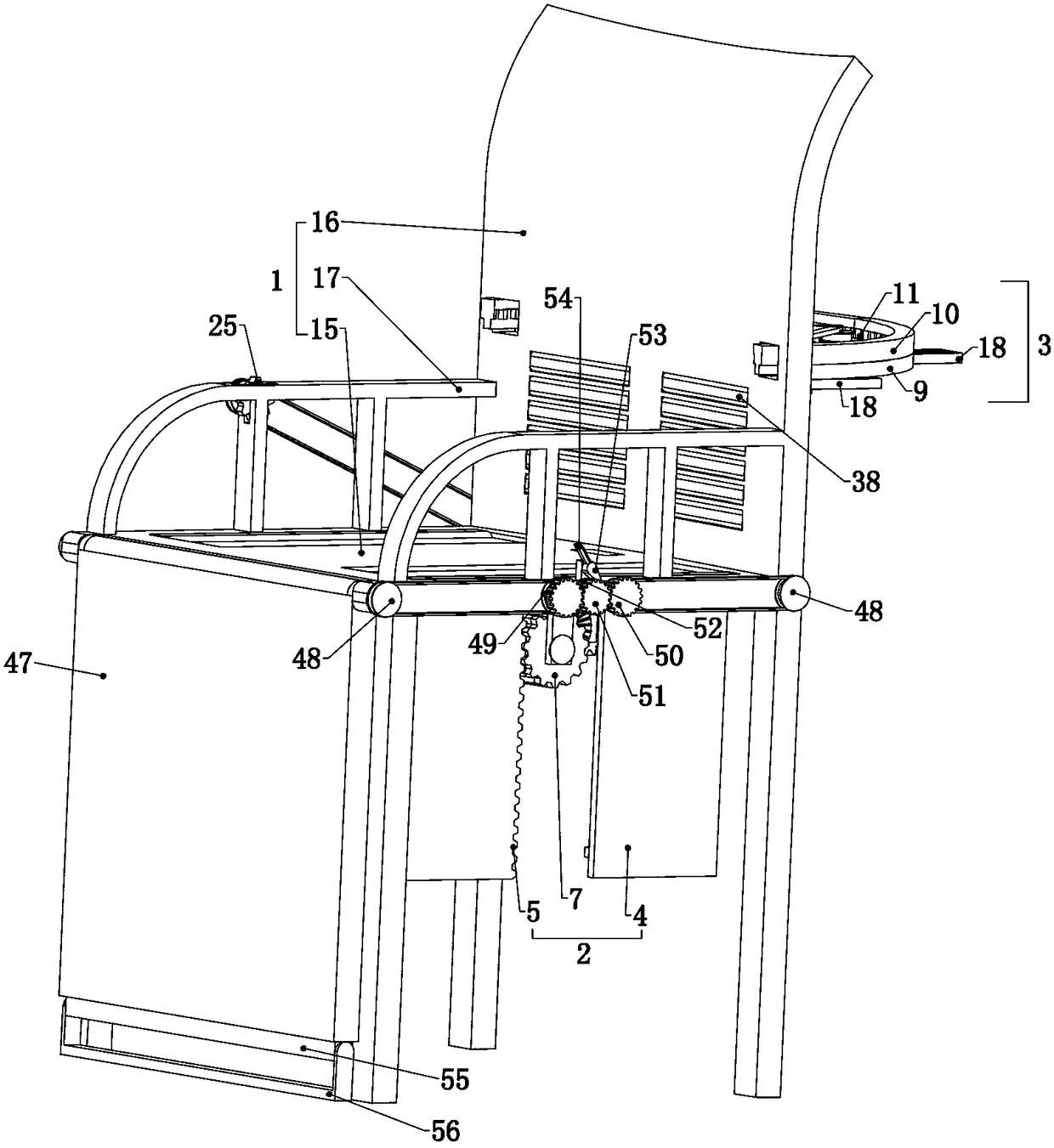 Chair preventing spinal curvature