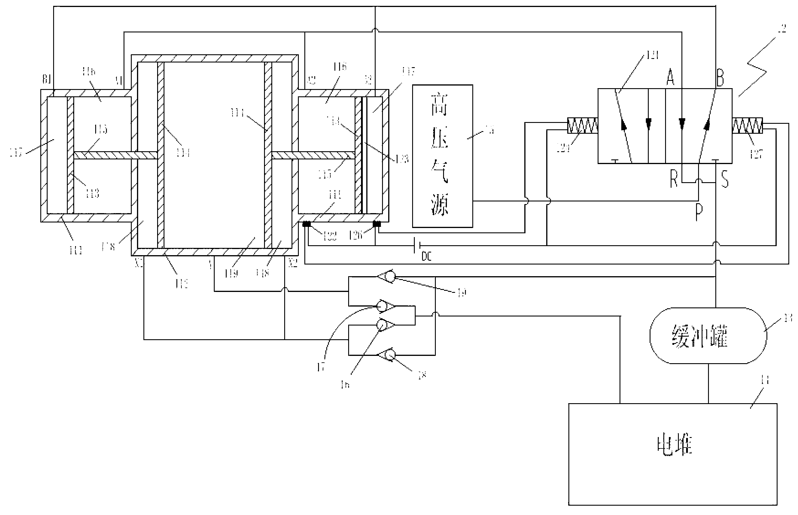 Piston type pneumatic circulating gas pump