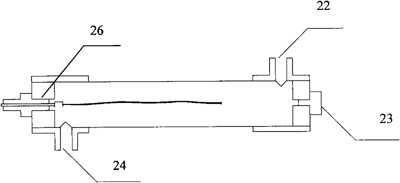 Hollow fiber membrane filter performance testing device