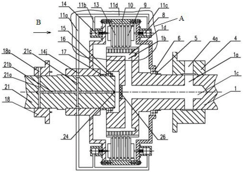 Large-power two-side control type adjustable-speed clutch