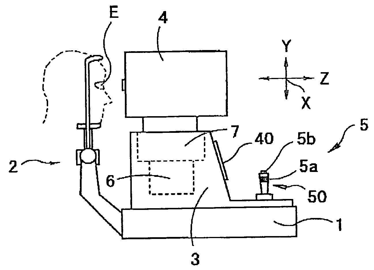 Electric joystick mechanism for an ophthalmic apparatus