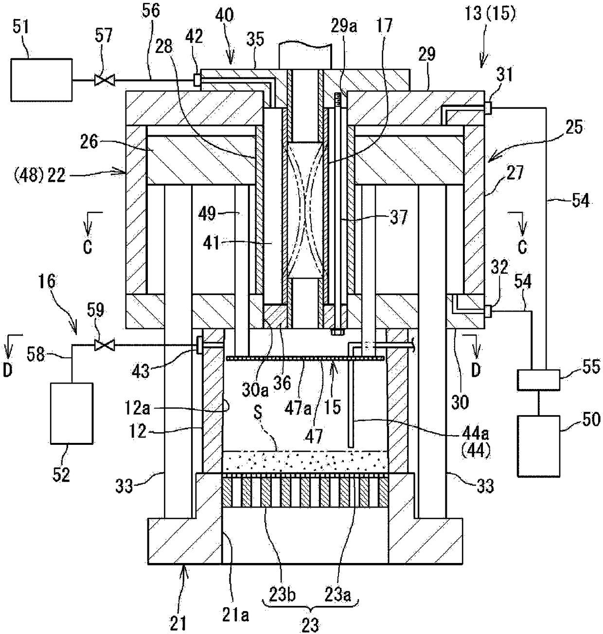 Sludge dehydration and solidification device