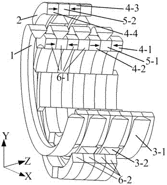 An embedded magnetic lead screw with reduced output thrust pulsation