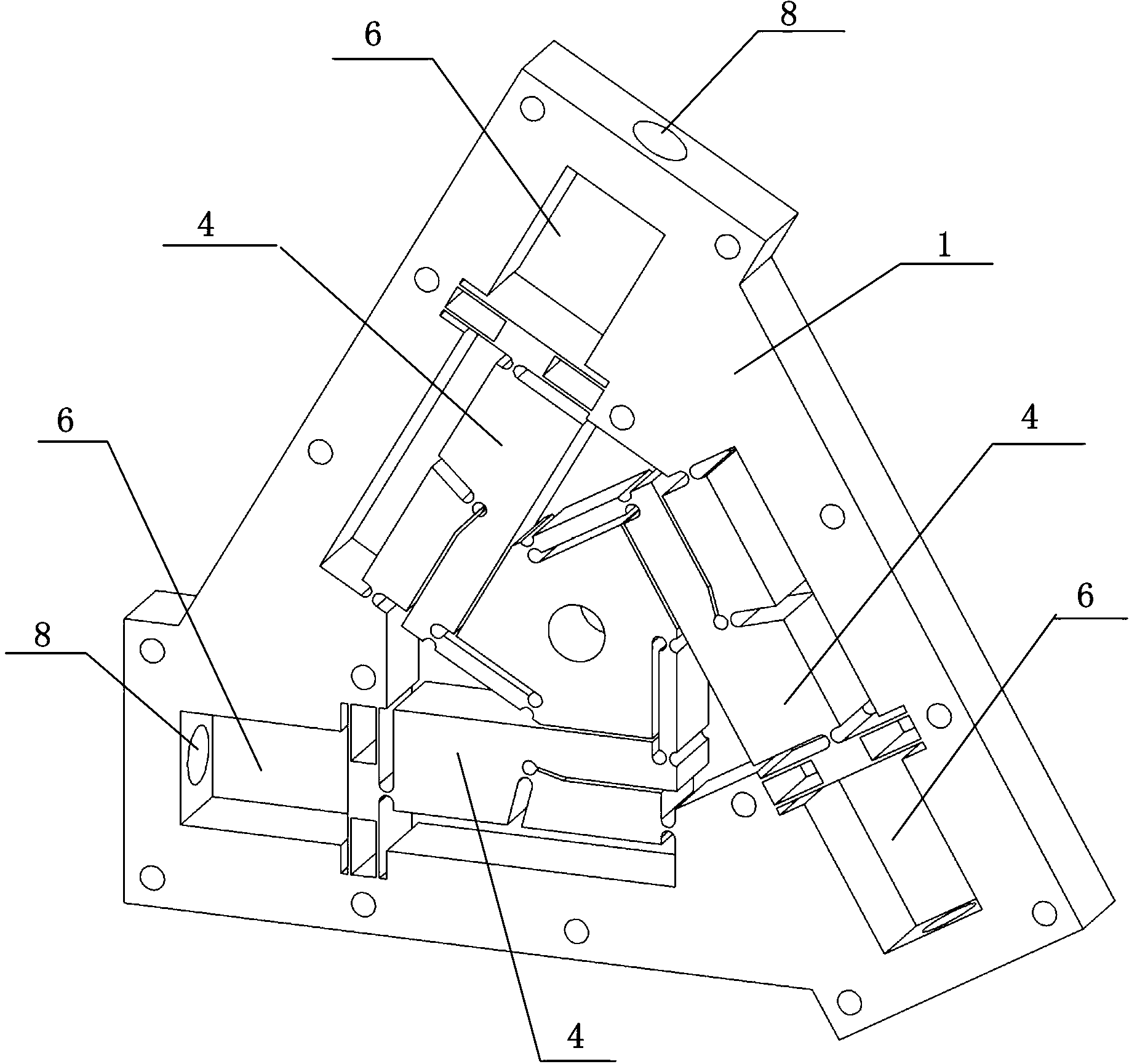 Plane parallel type three-freedom-degree precise positioning work table