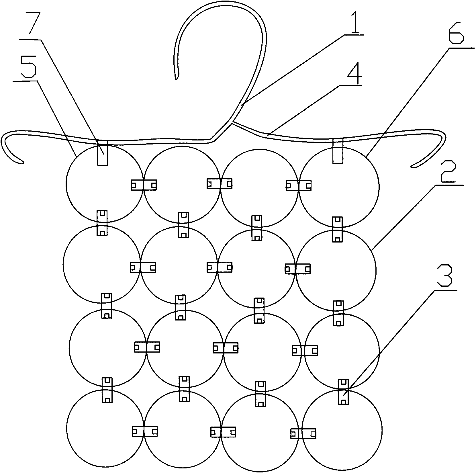 Collecting hanger with circular rings