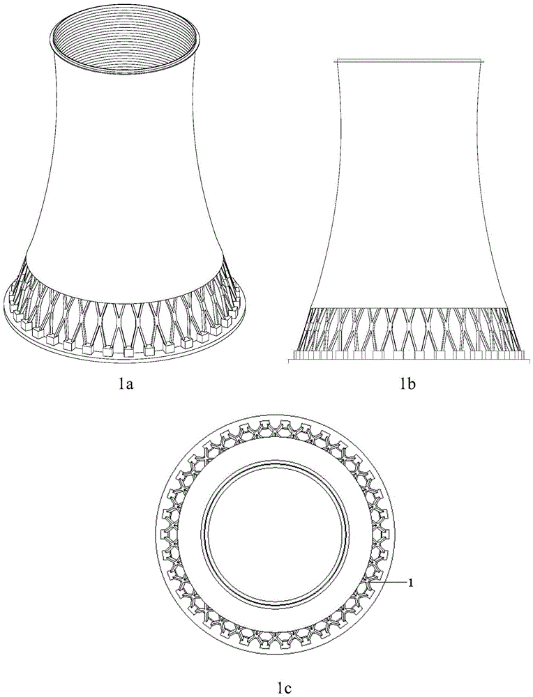 A kind of oblique pillar structure for natural draft cooling tower and its construction method