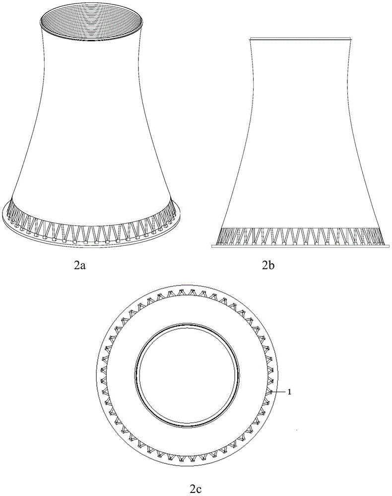 A kind of oblique pillar structure for natural draft cooling tower and its construction method