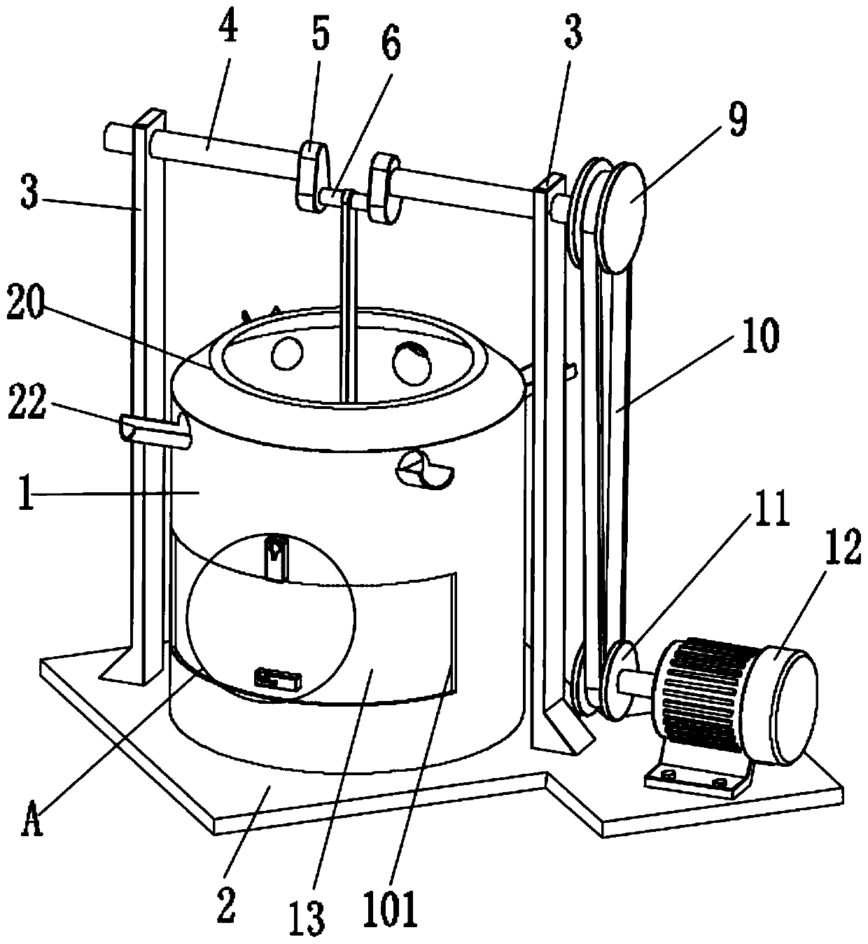 Novel washing water device for wig processing technology