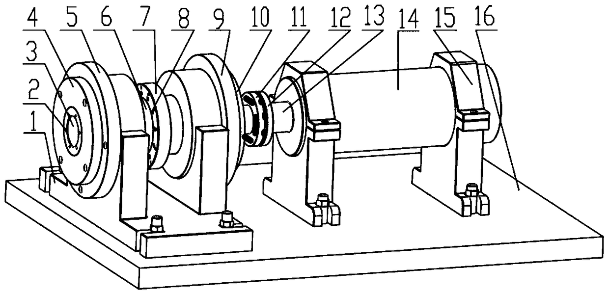 Built-in online dynamic balance device test bed for main shaft