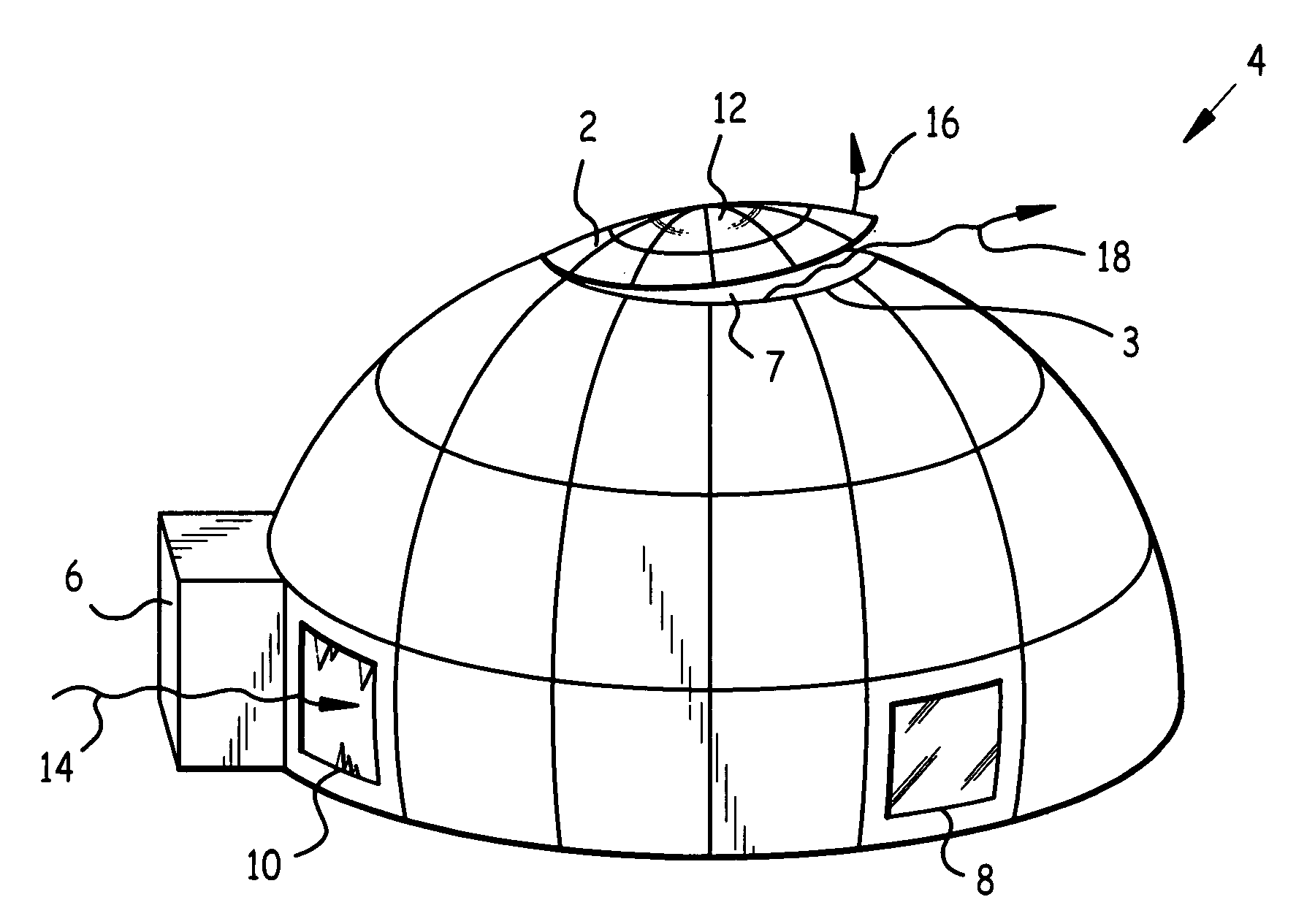 Pressure relief valve for structure