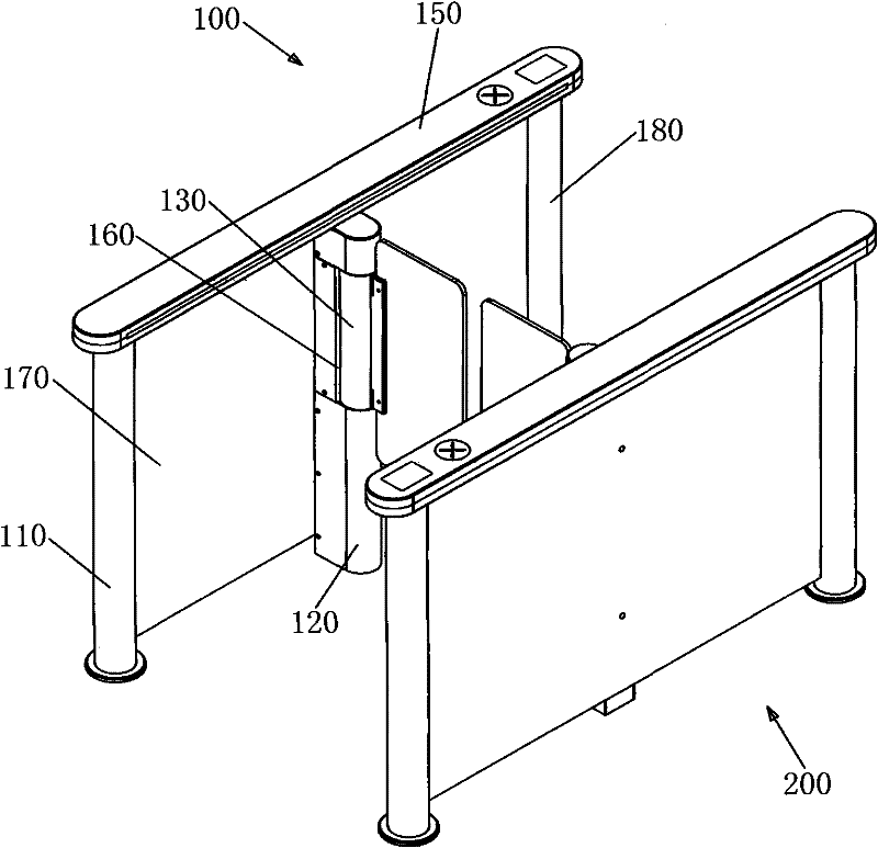 Control method of oscillating type door wing of safe passage