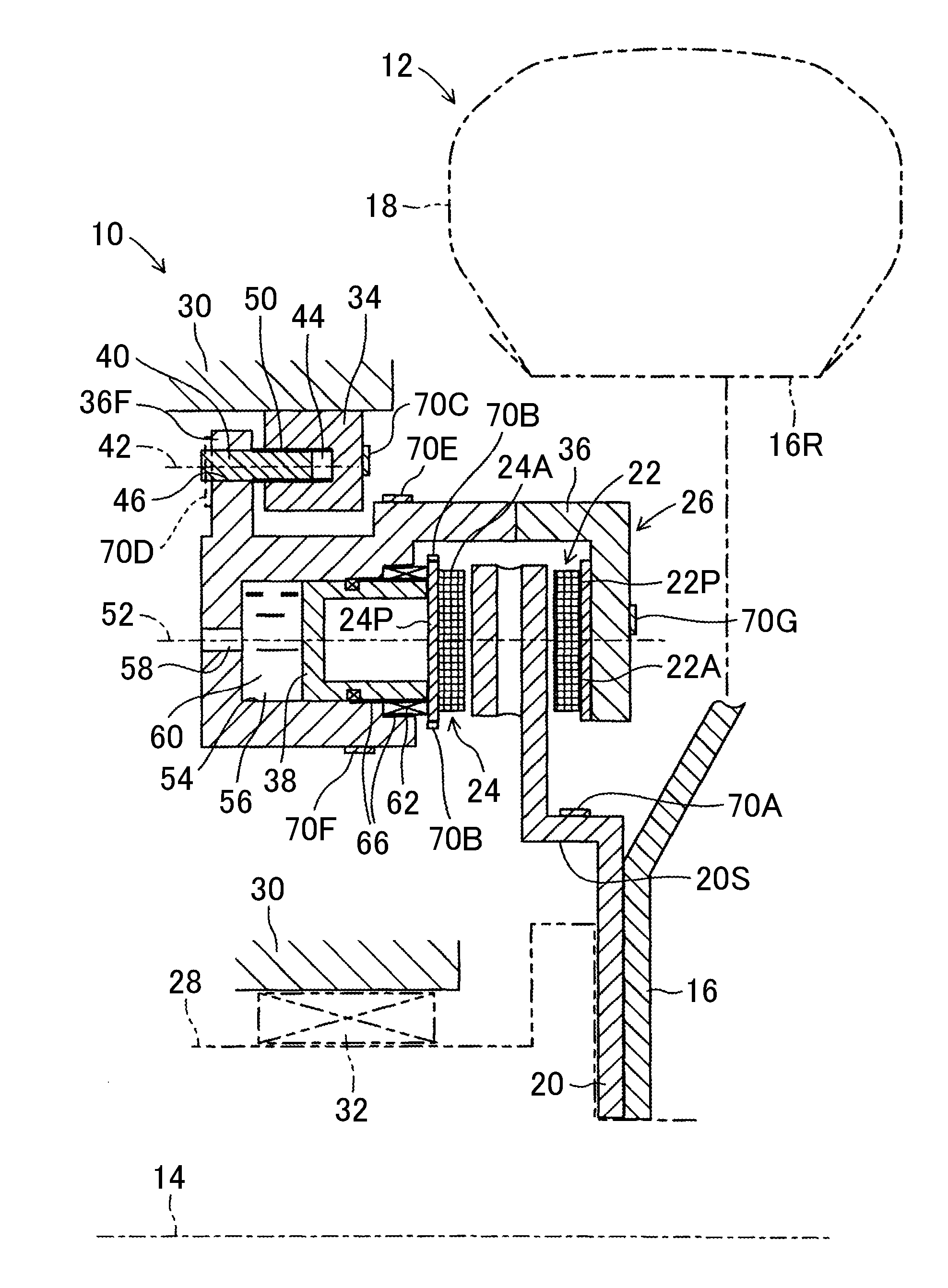 Braking force generation device of vehicle