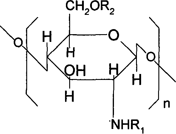 Anti hemorrhagic healing traumatic material of chitosan based fiber in water-solubility, preparation method and application