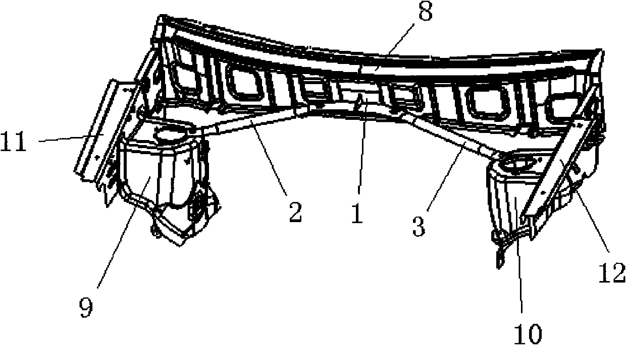 Support frame of automobile forecabin and automobile forecabin applying same