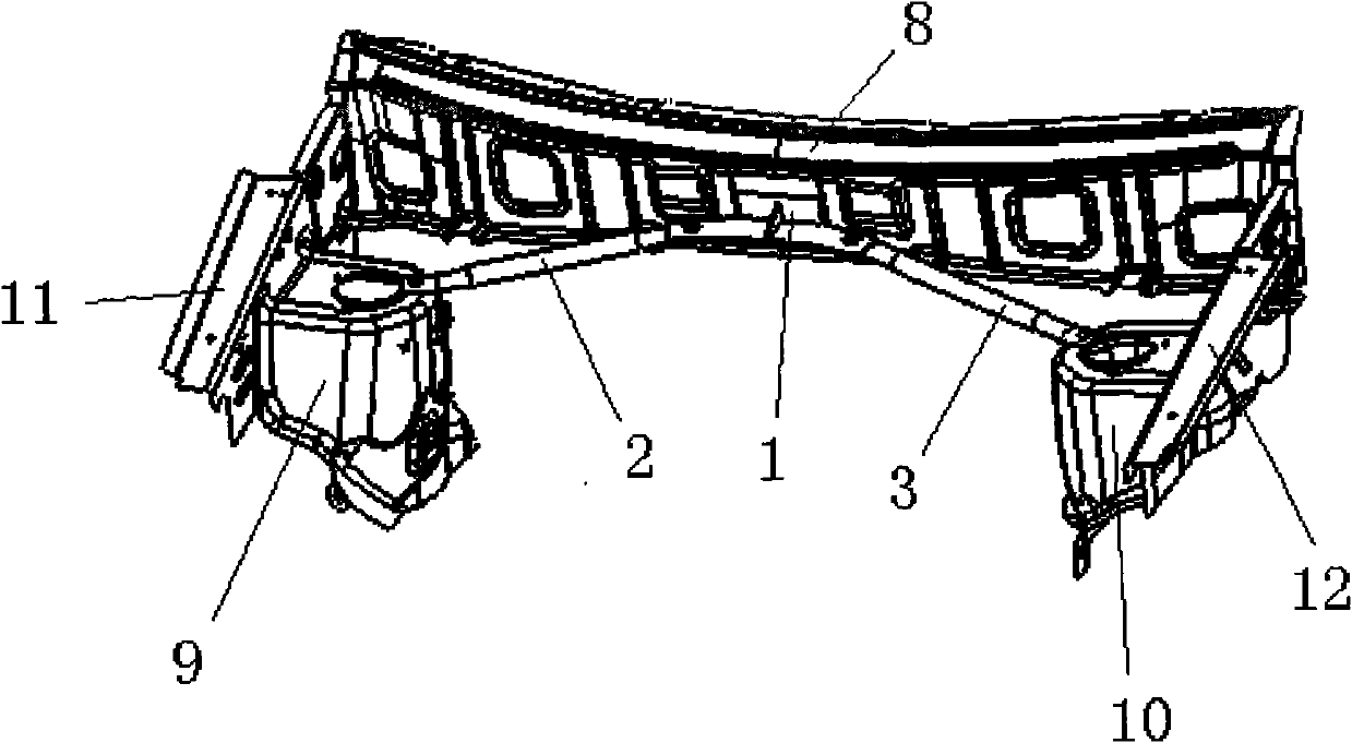 Support frame of automobile forecabin and automobile forecabin applying same