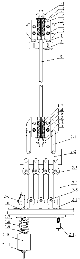 Wire rope guide rail tensioning device for mining elevator