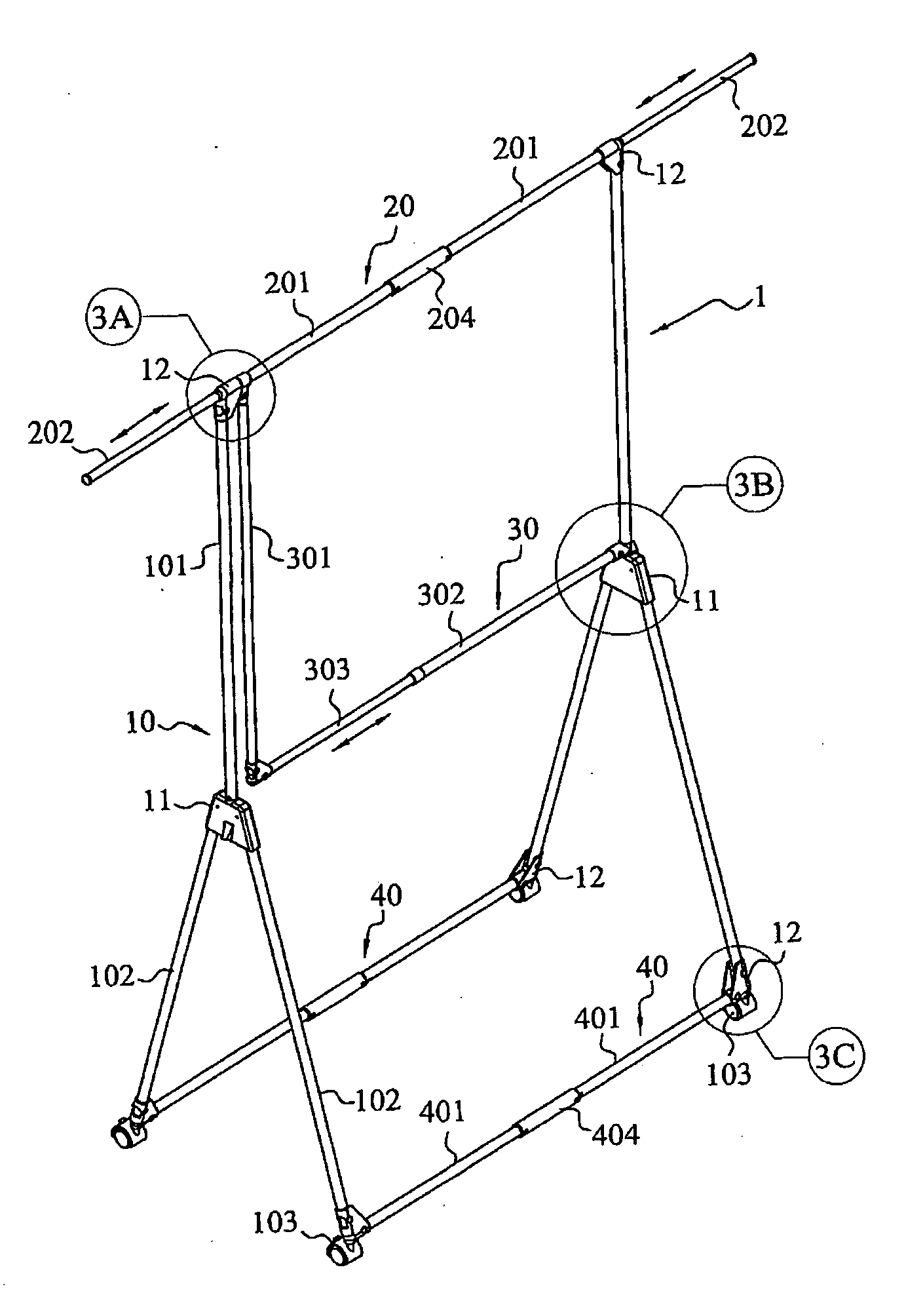 Clothes hanging stand device