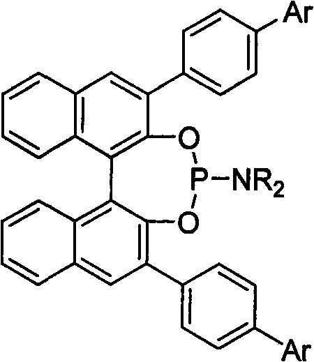 3, 3'-position biaryl group binaphthyl shaft chiral phosphoramidite ligand and preparation method thereof