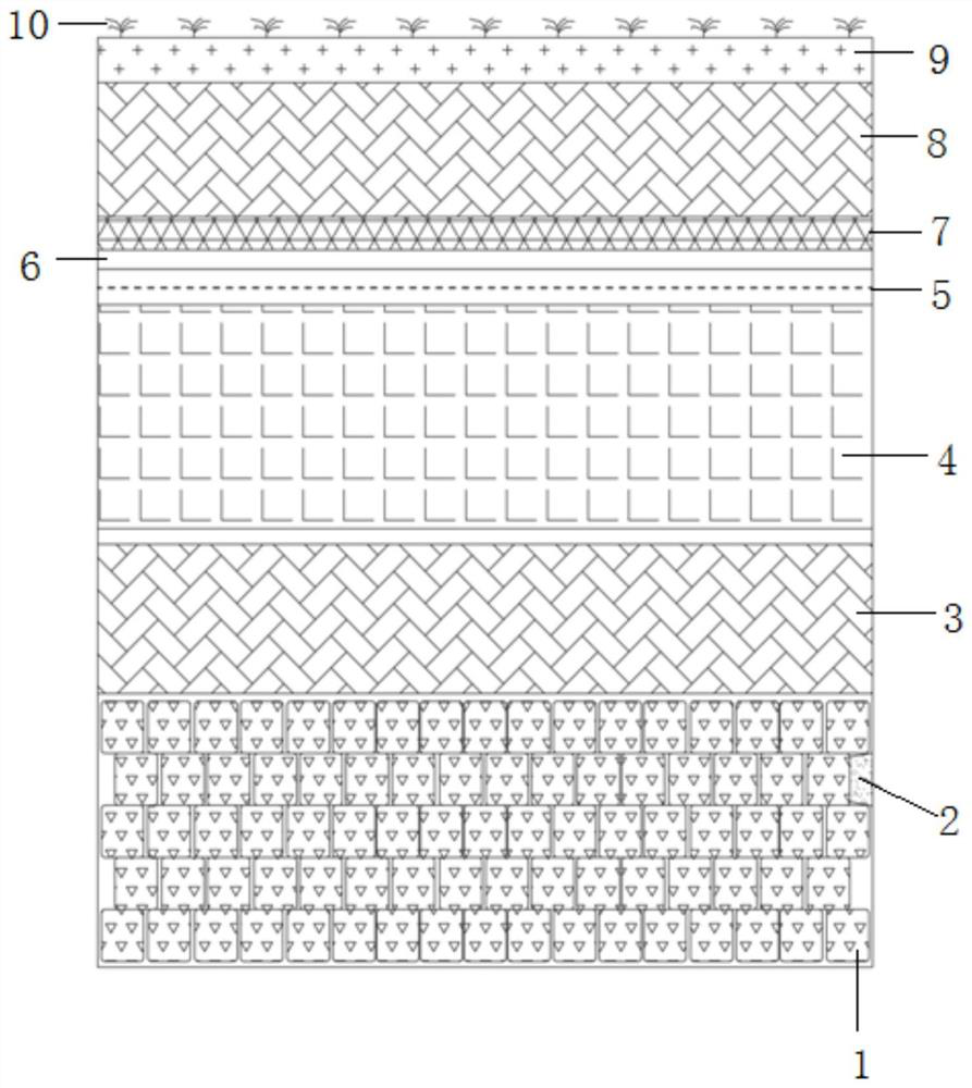 Covering structure for extremely-low-radioactivity solid waste landfill