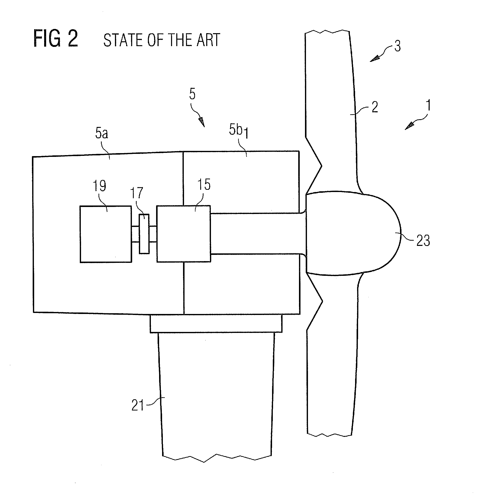 Wind turbine, drive train assembly, wind turbine nacelle system, methods for converting rotational energy and methods for building a nacelle and for re-equipping a wind turbine