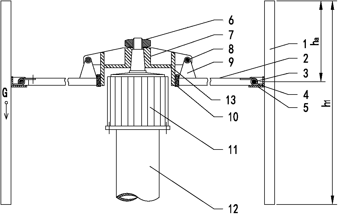 Rising swing blade type vertical-shaft wind generating set