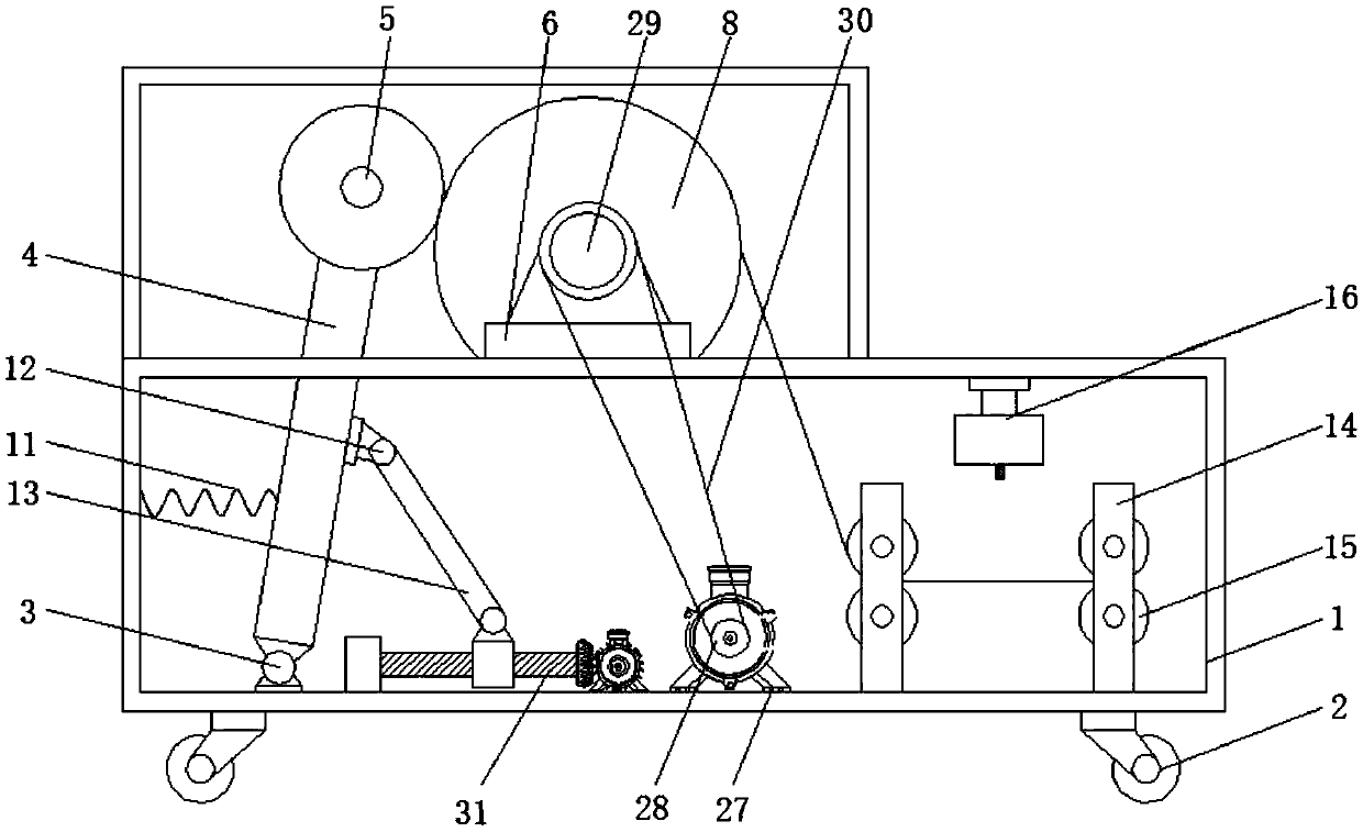 Textile cloth clipping and winding device