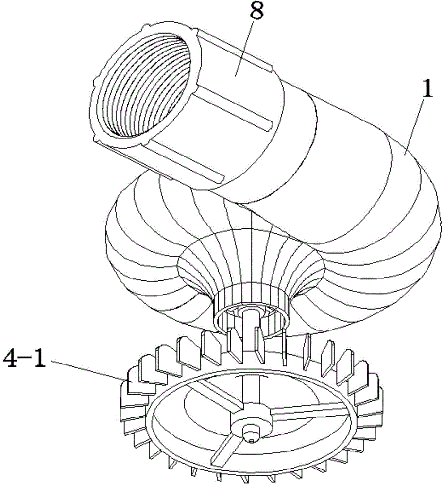 Water turbine type splashing device