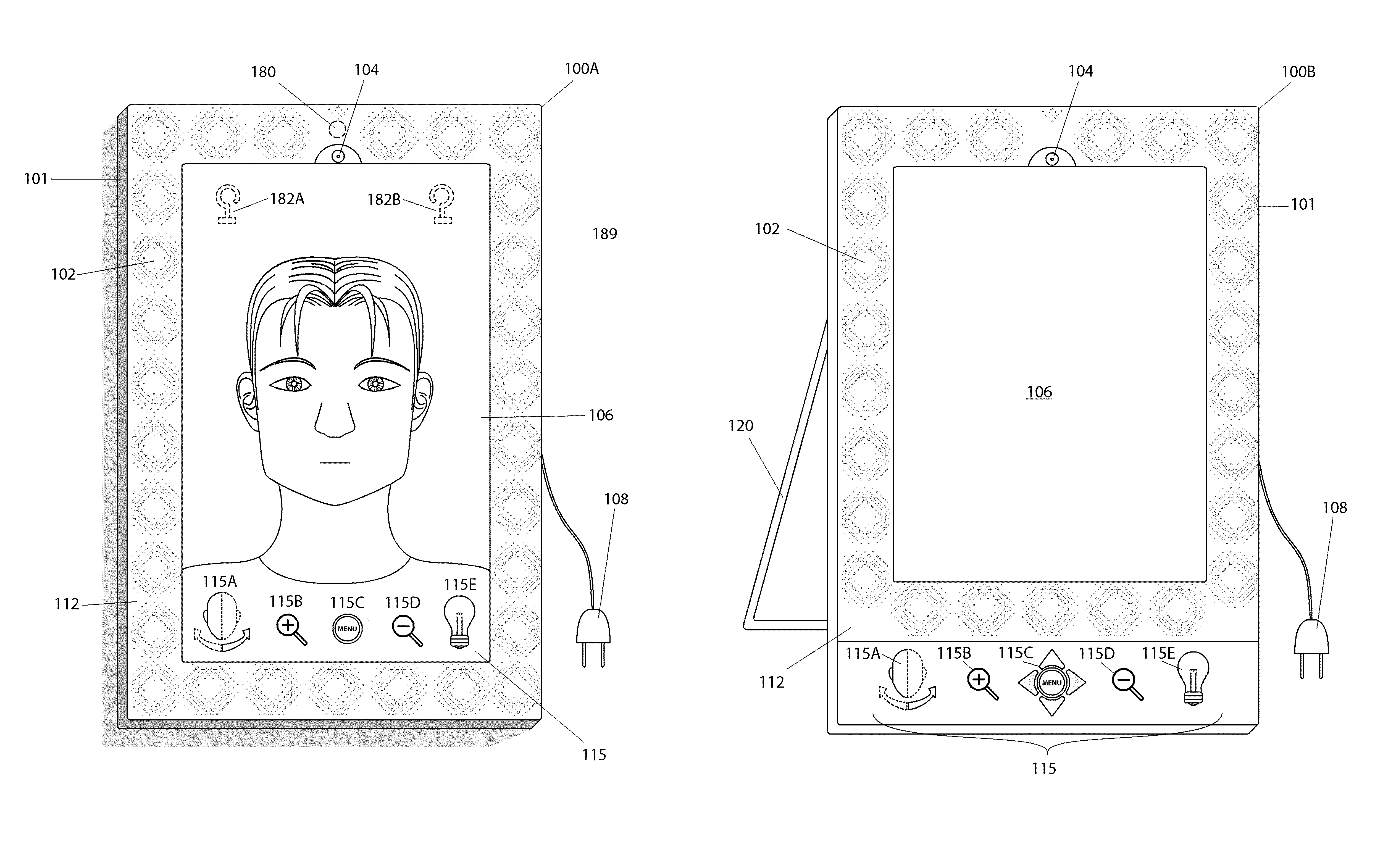 Methods and apparatus for user selectable digital mirror