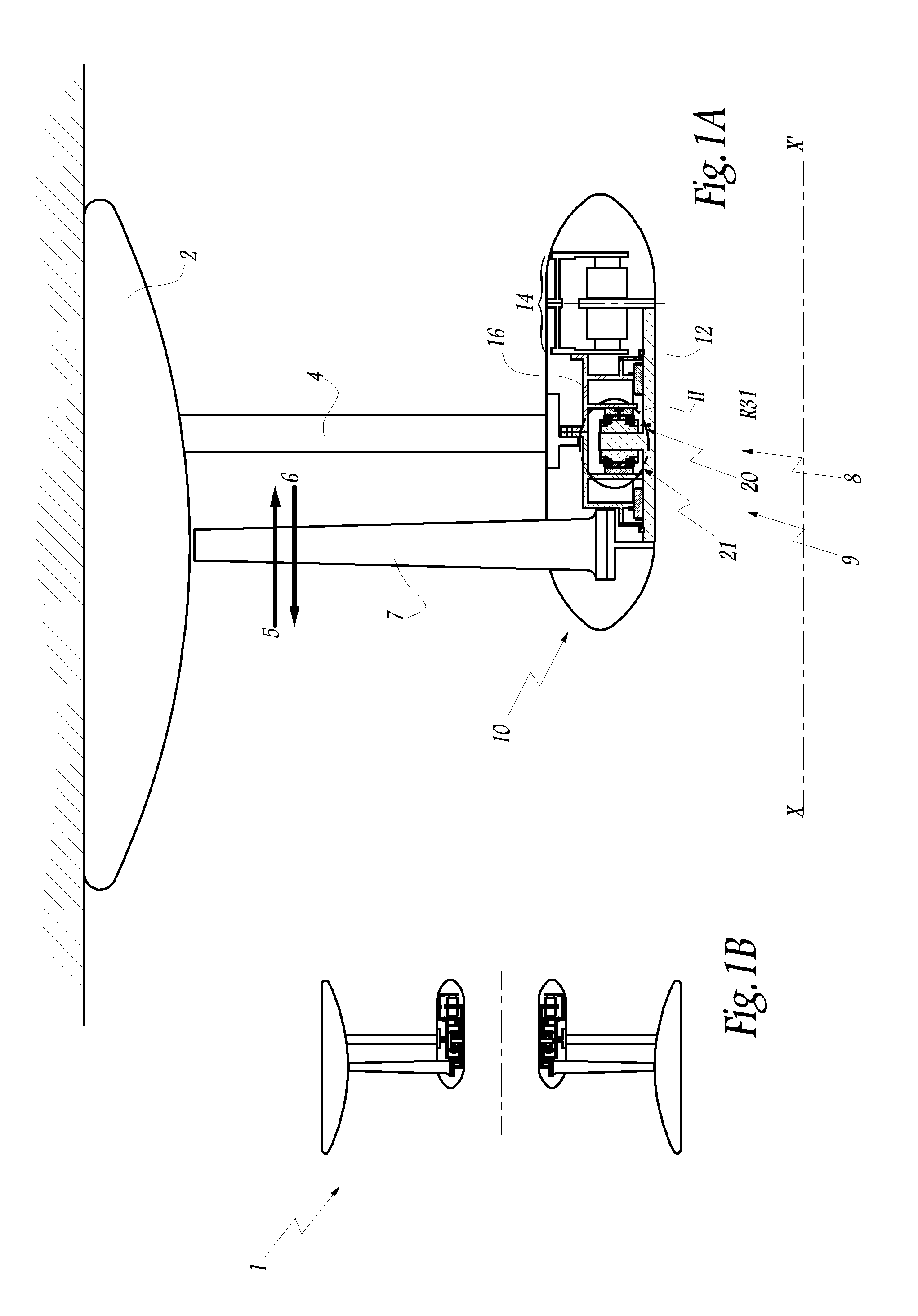 Bearing assembly for a marine turbine shaft, and marine turbine including such a bearing assembly