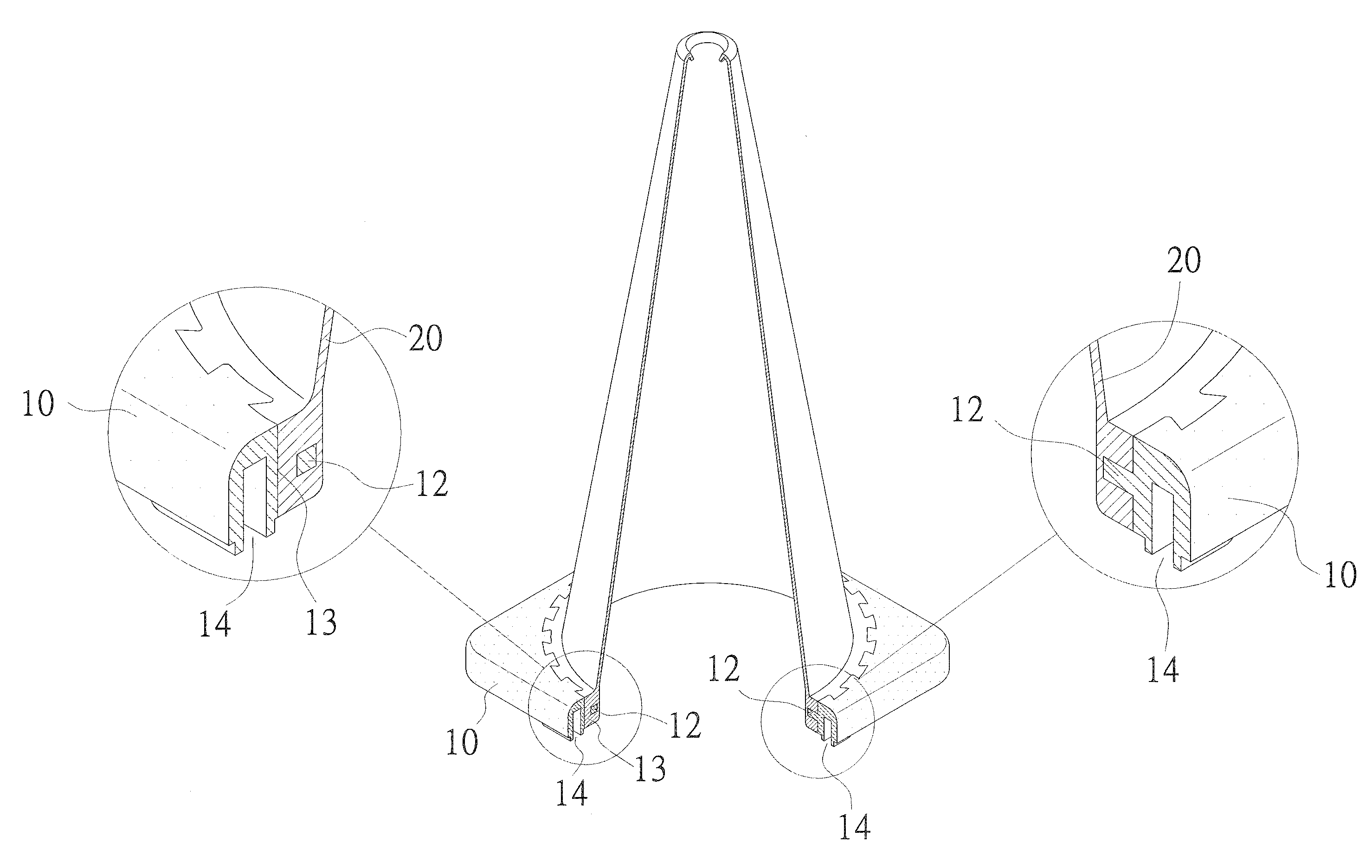 Traffic cone counterweight structure