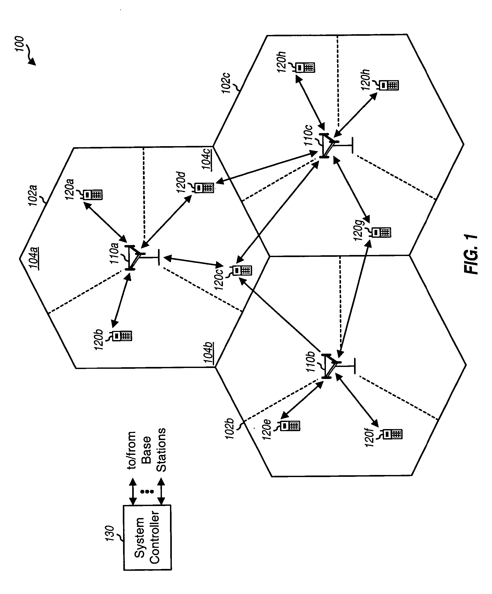 Interference management for soft handoff and broadcast services in a wireless frequency hopping communication system