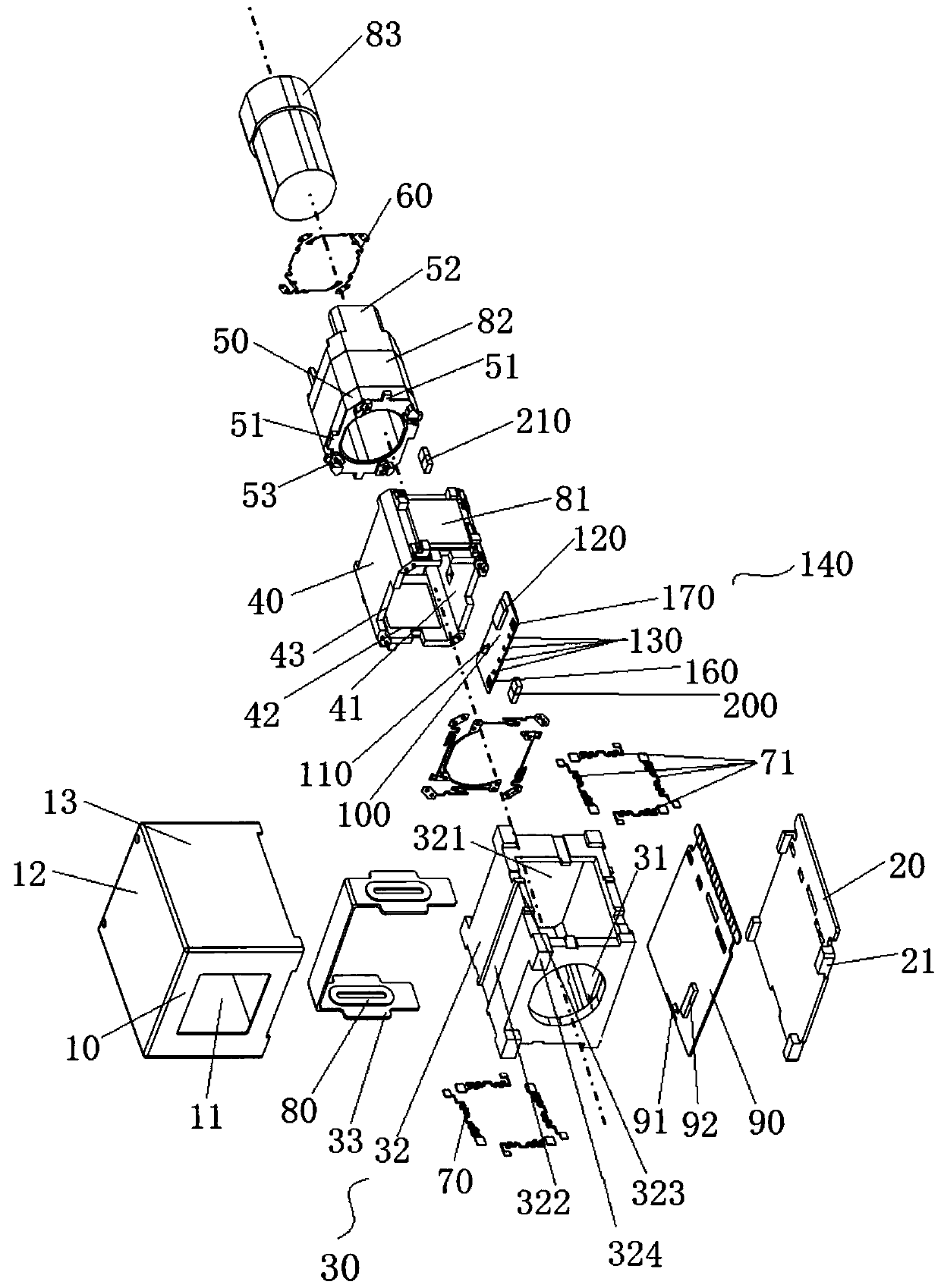 Optical zoom motor, camera shooting device and mobile terminal