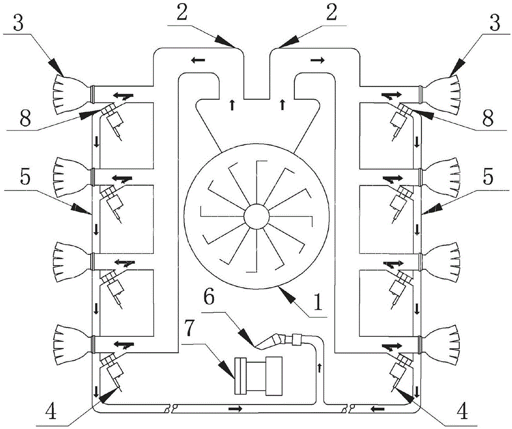 Self-adaptation spraying air capacity adjusting device based on plant characteristics and method