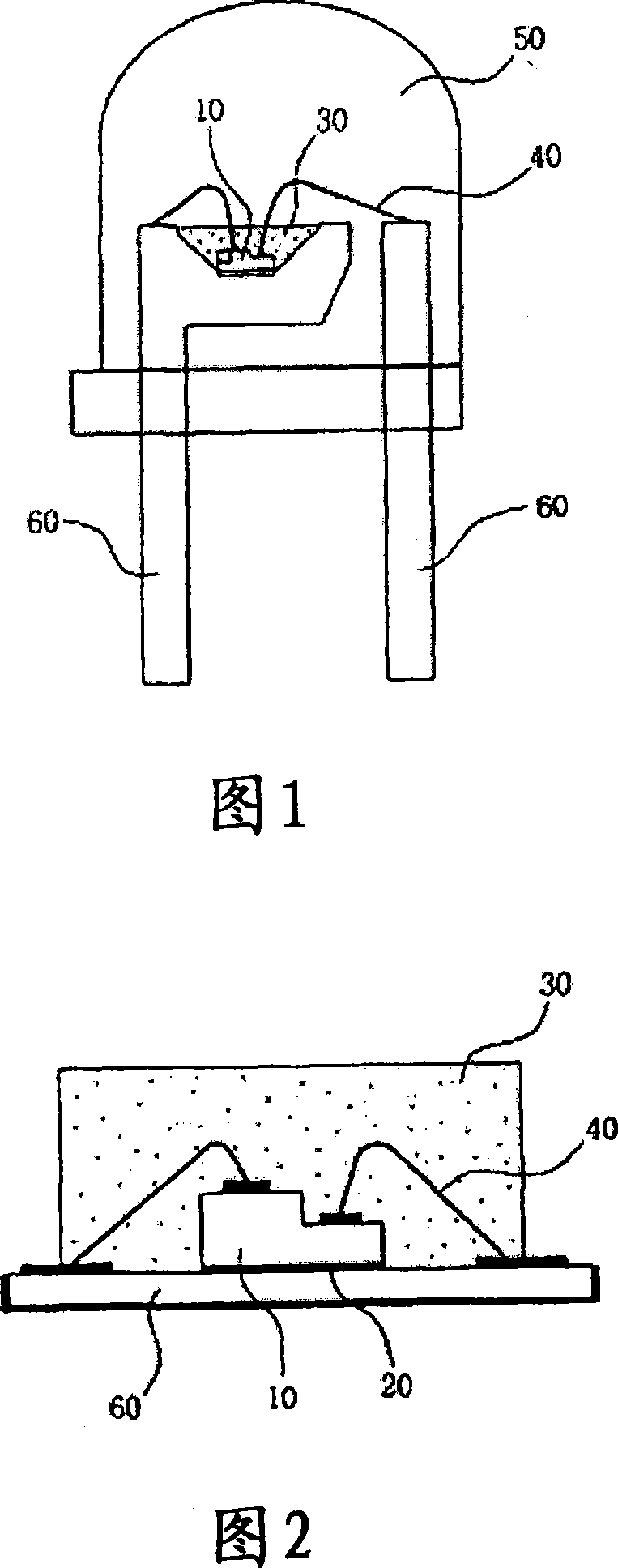 Preparation of white light emitting diode using a phosphor