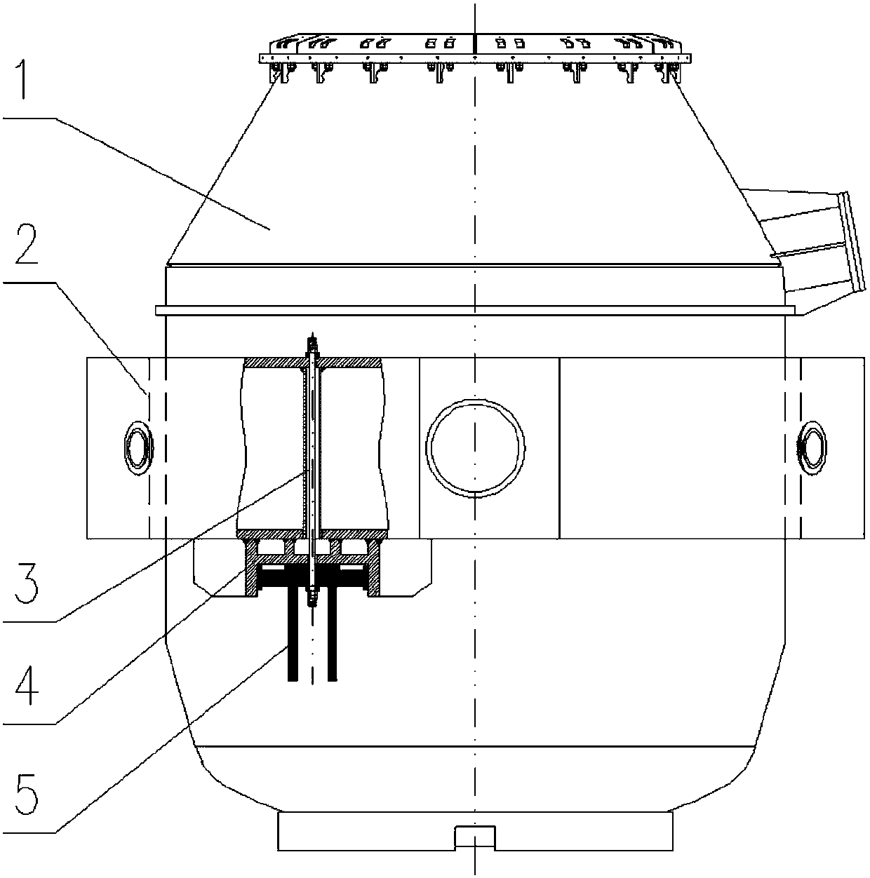 Connecting device and optimized arrangement for space overturning container