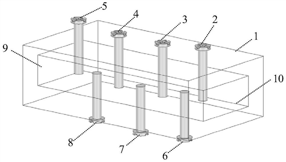 Coaxial waveguide filtering antenna with adjustable frequency