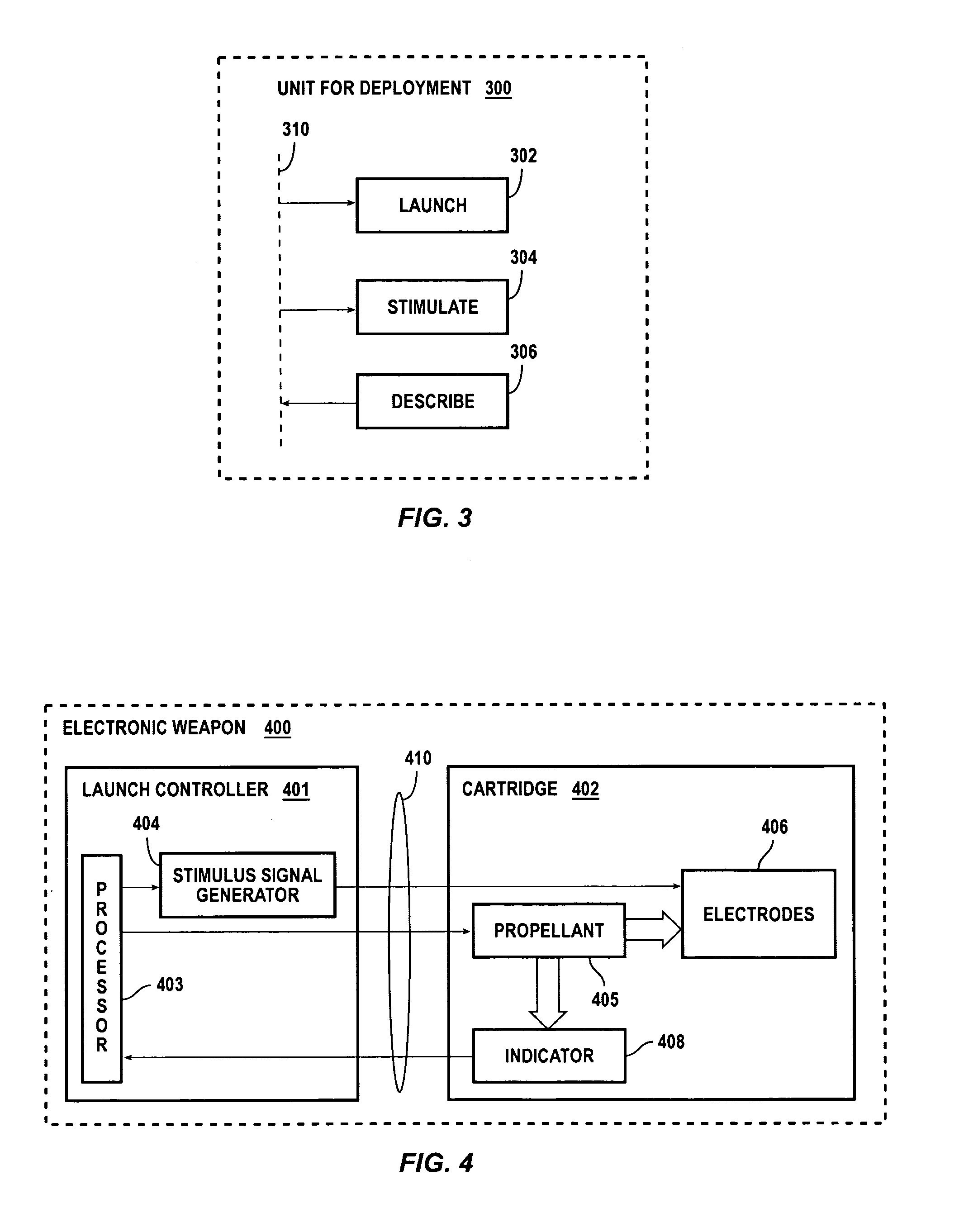 Systems and methods for indicating properties of a unit for deployment for electronic weaponry