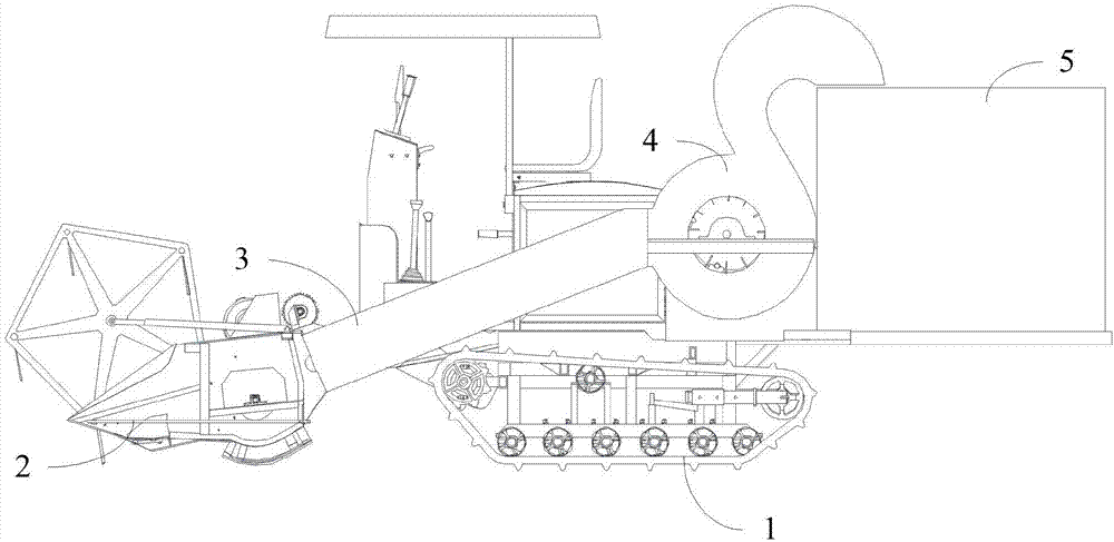 Caterpillar track type self-propelled fodder ramie combined harvester