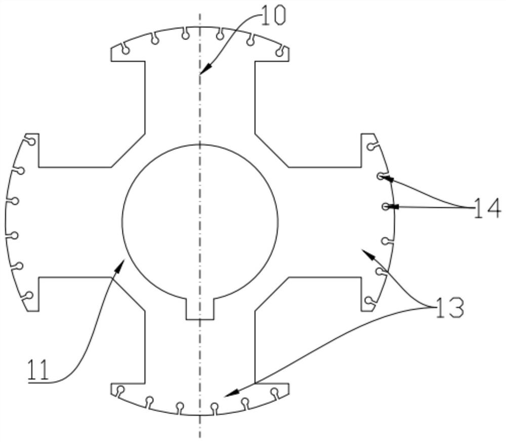 Radial magnetic pole damping cage structure of generator rotor