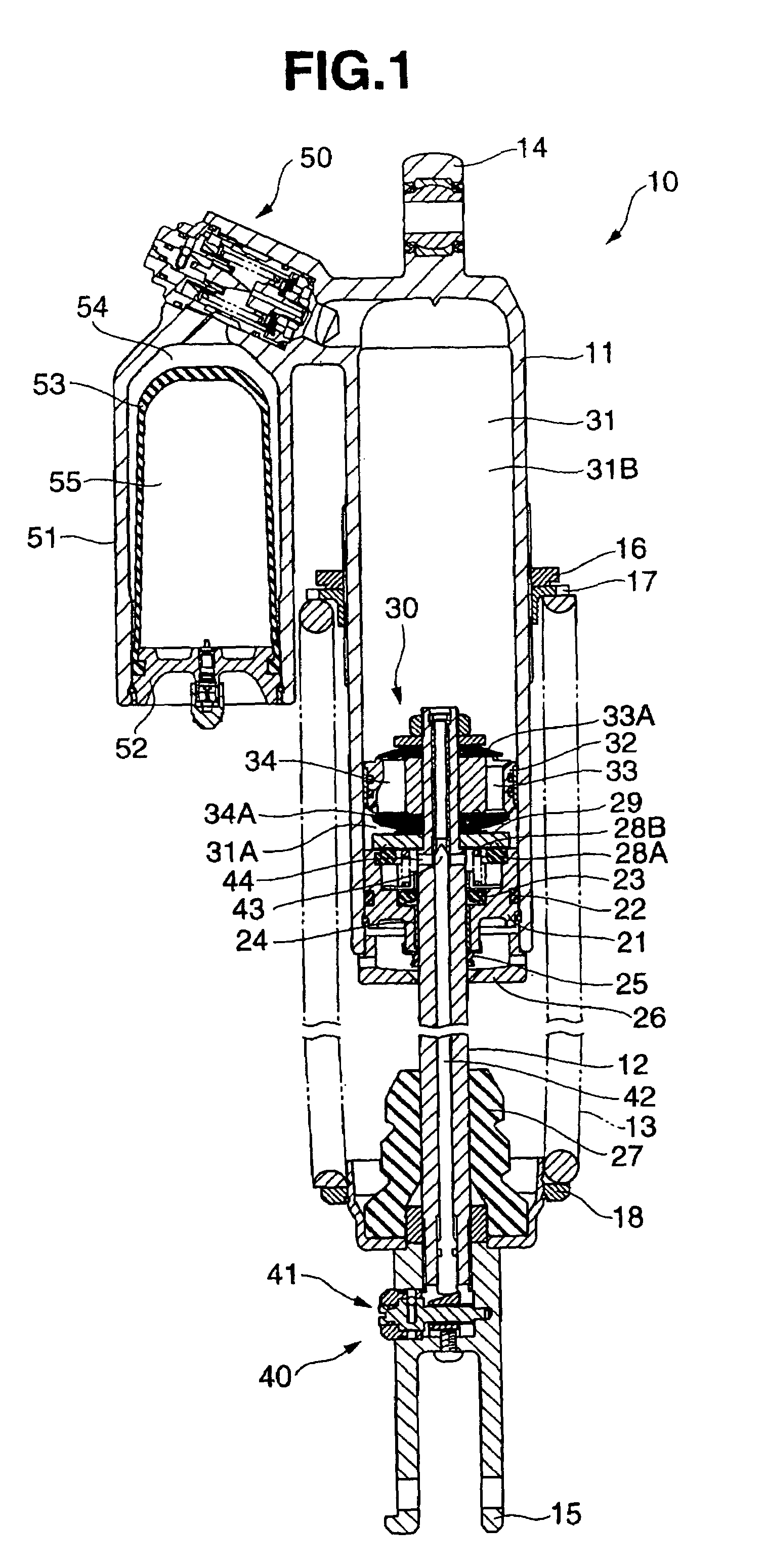 Valve structure of hydraulic shock absorber for vehicle
