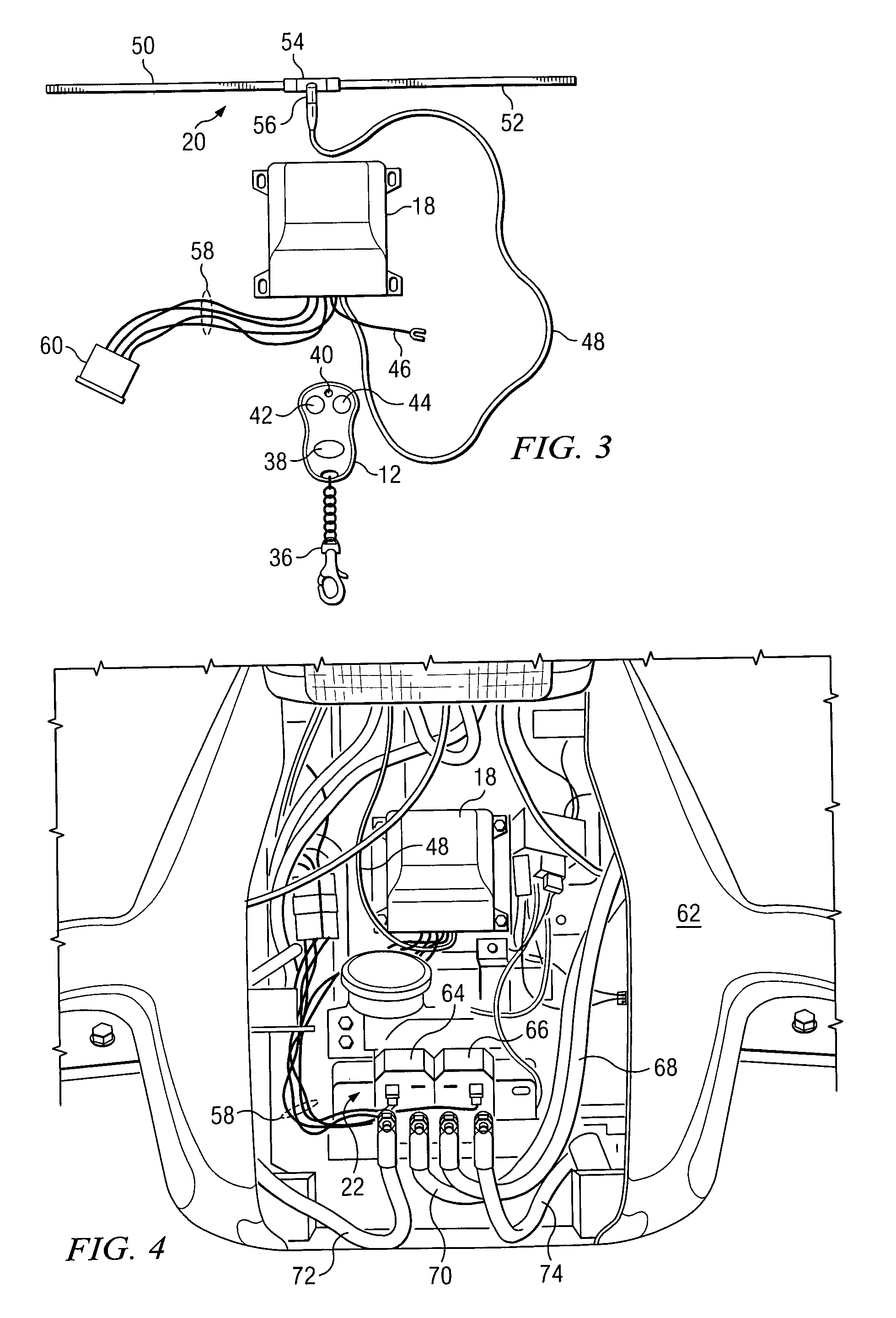 Wireless remote control for a winch