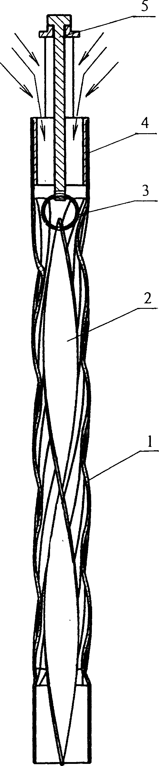 Dual turbulent spiral forced heat exchanging and automatic descaling device