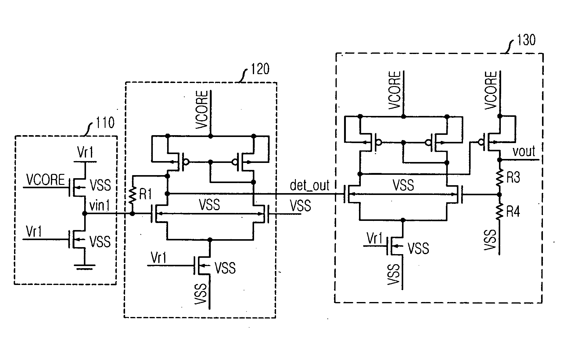 Circuit and method for detecting skew of transistor in semiconductor device