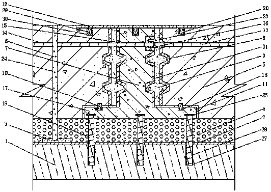 Combined assembled cement concrete pavement structure and a construction method