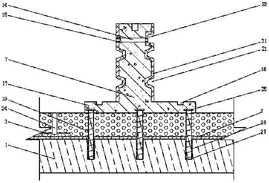 Combined assembled cement concrete pavement structure and a construction method