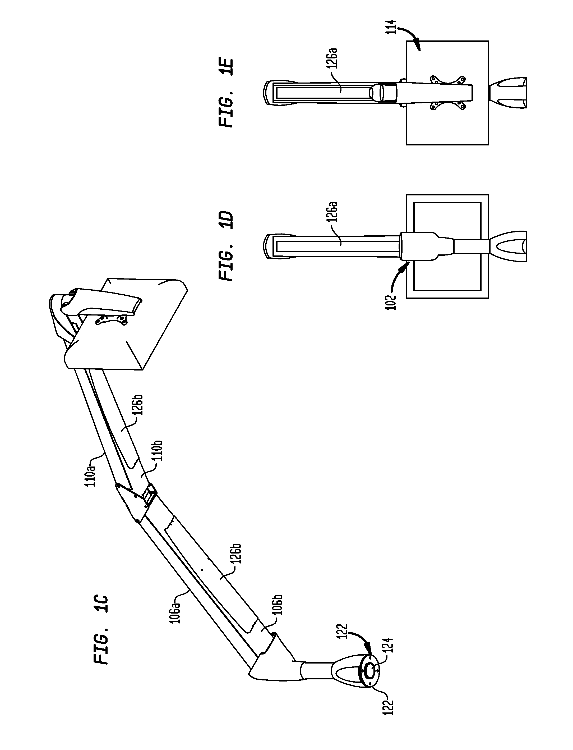 Extension arm with moving clevis and cable management